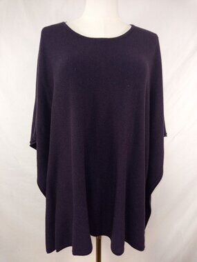Karen Scott Women's Deep Purple Poncho Sweater Top Size L/XL